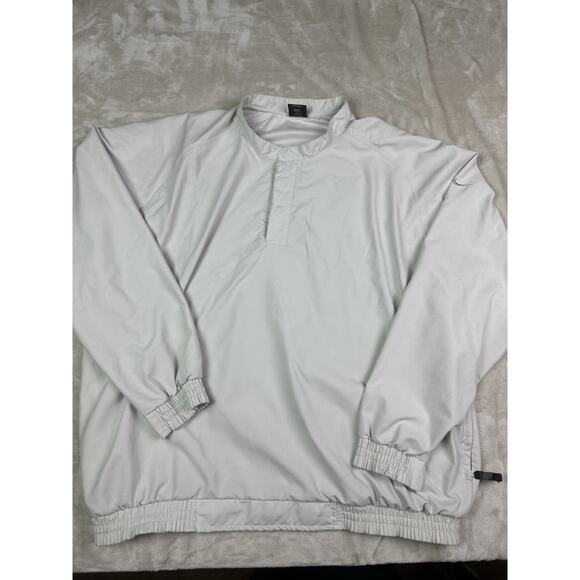 Nike Jacket Mens Size XL Beige Pullover 1/4 Snap Long Sleeve Windbreaker Golf - Picture 1 of 9
